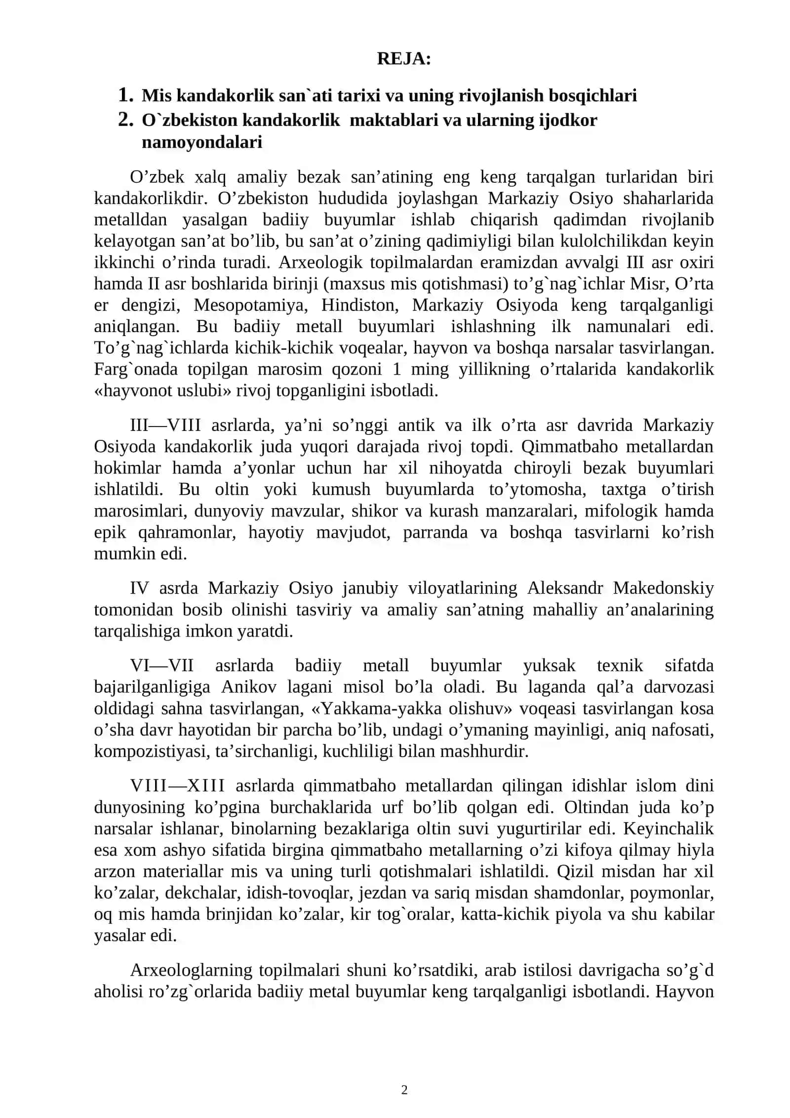 BUXORO MISKANDAKORLIGI SAN’ATI USTALARI 2