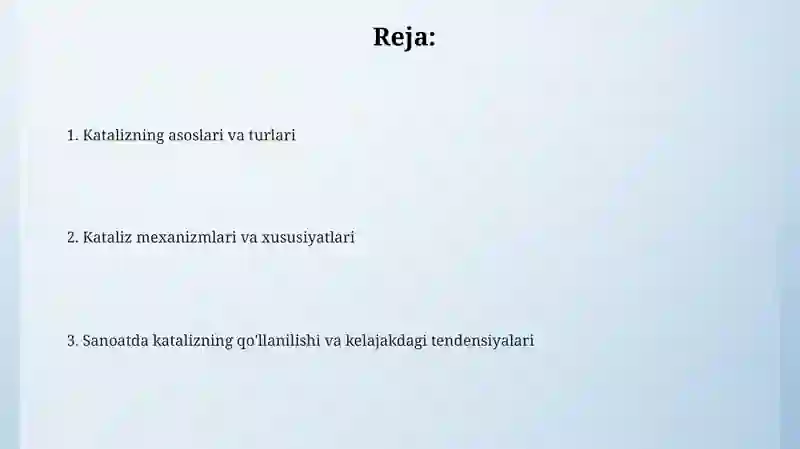 Kataliz va katalizatorlar 2