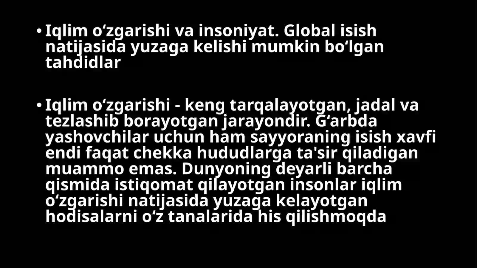 Iqlimo’zgarishigasababbo’ladiganissiqxonagazlarinio’rganish 2