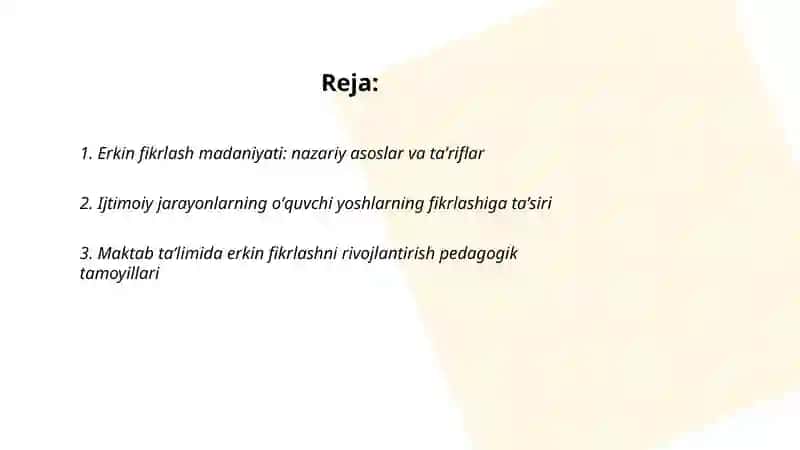 Erkin fikrlash madaniyati 2