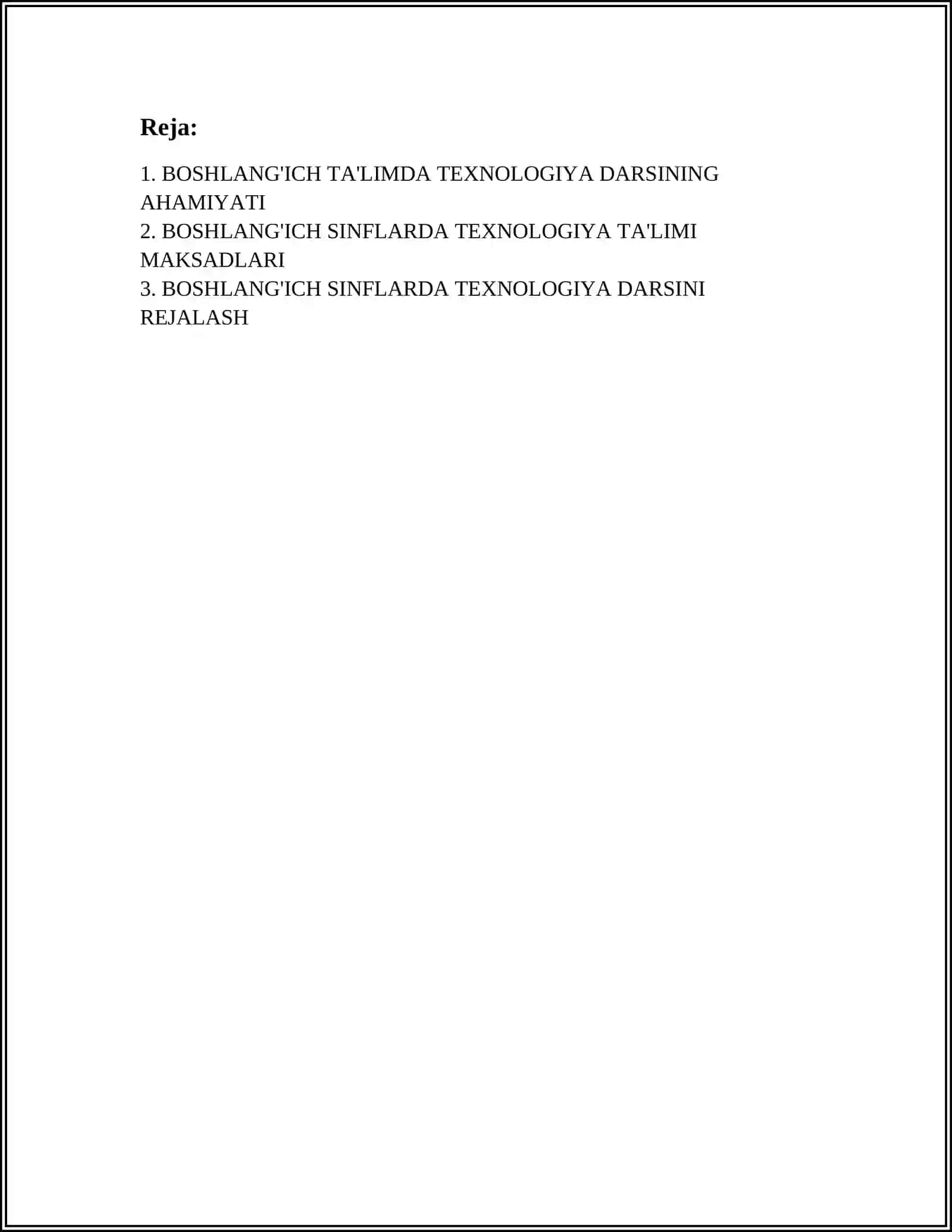 BOSHLANG'ICH SINFLARDA TEXNOLOGIYA TA'LIMINING MAZMUNI 2