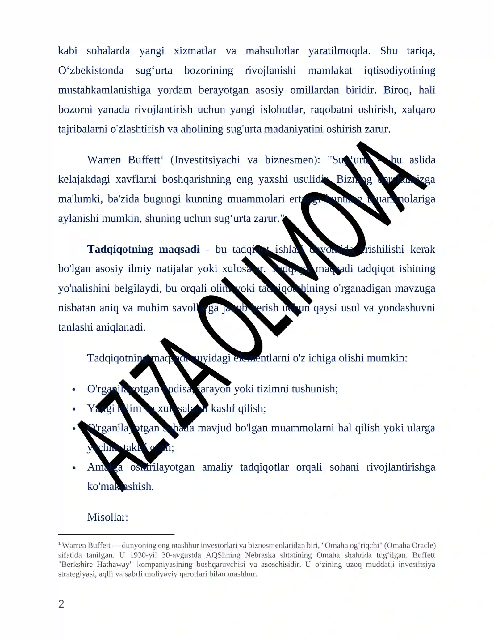 Sugʻurta bozorining rivojlanishi 2