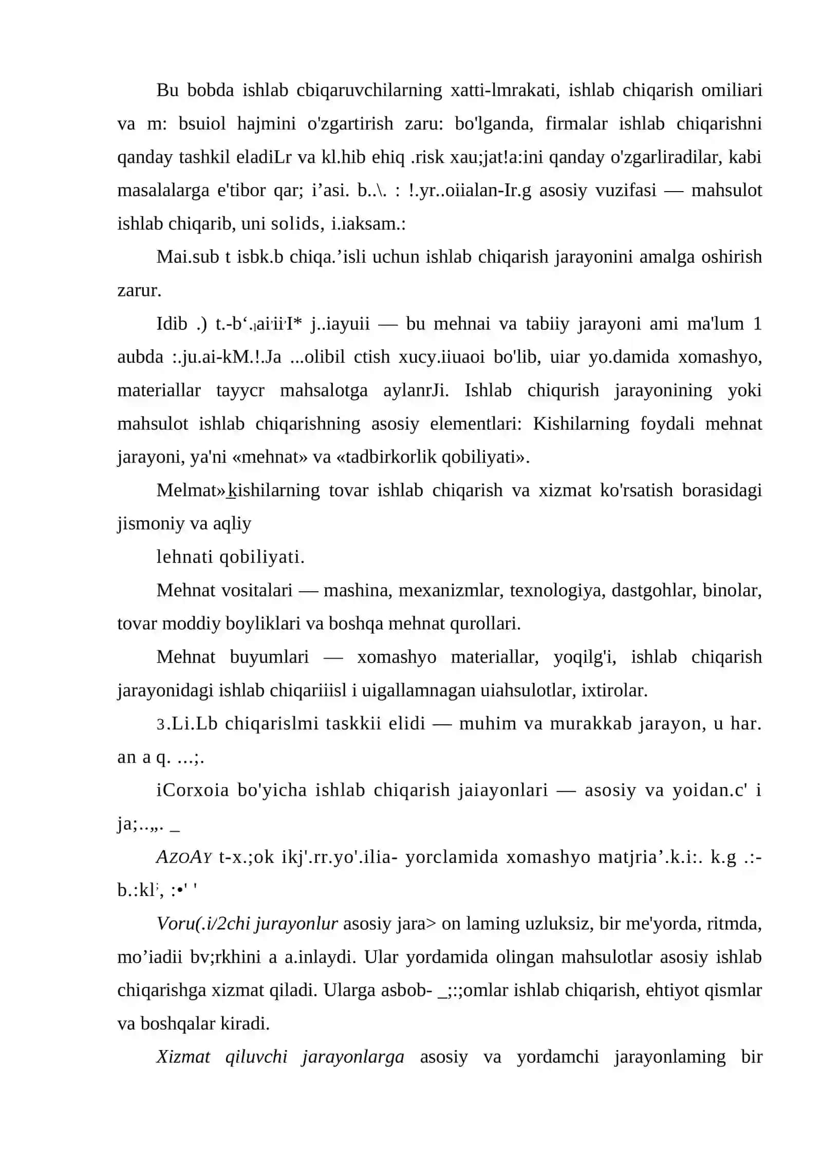 Ishlab chiqarish jarayoni va uni tashkil etish 2