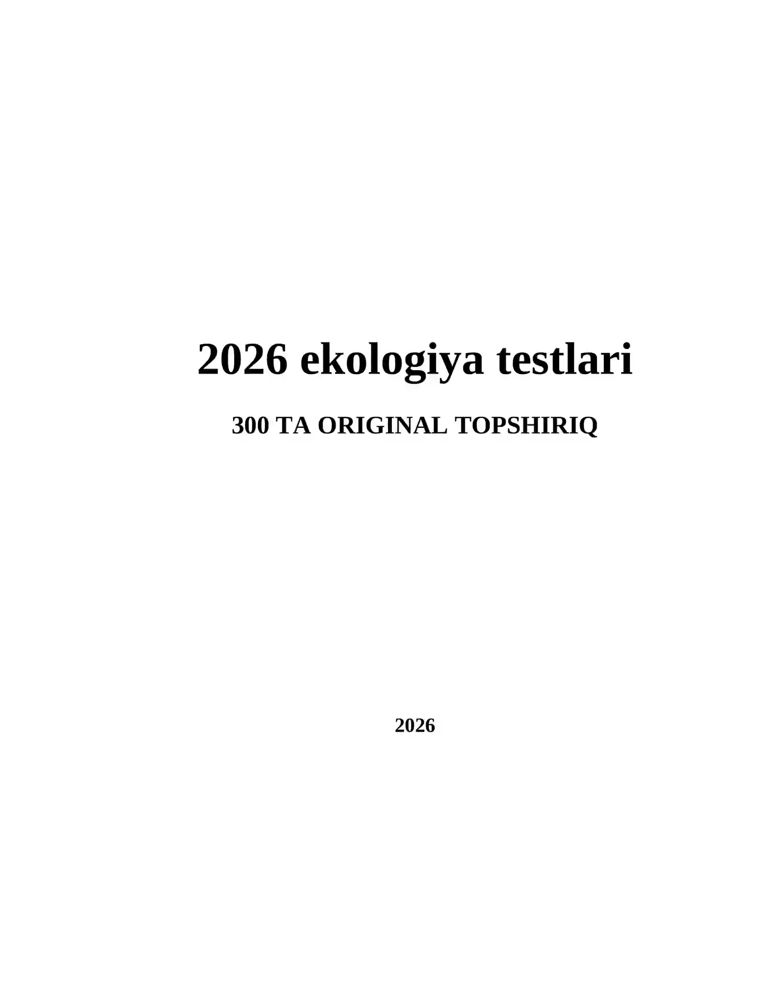 2026 ekologiya testlari 2
