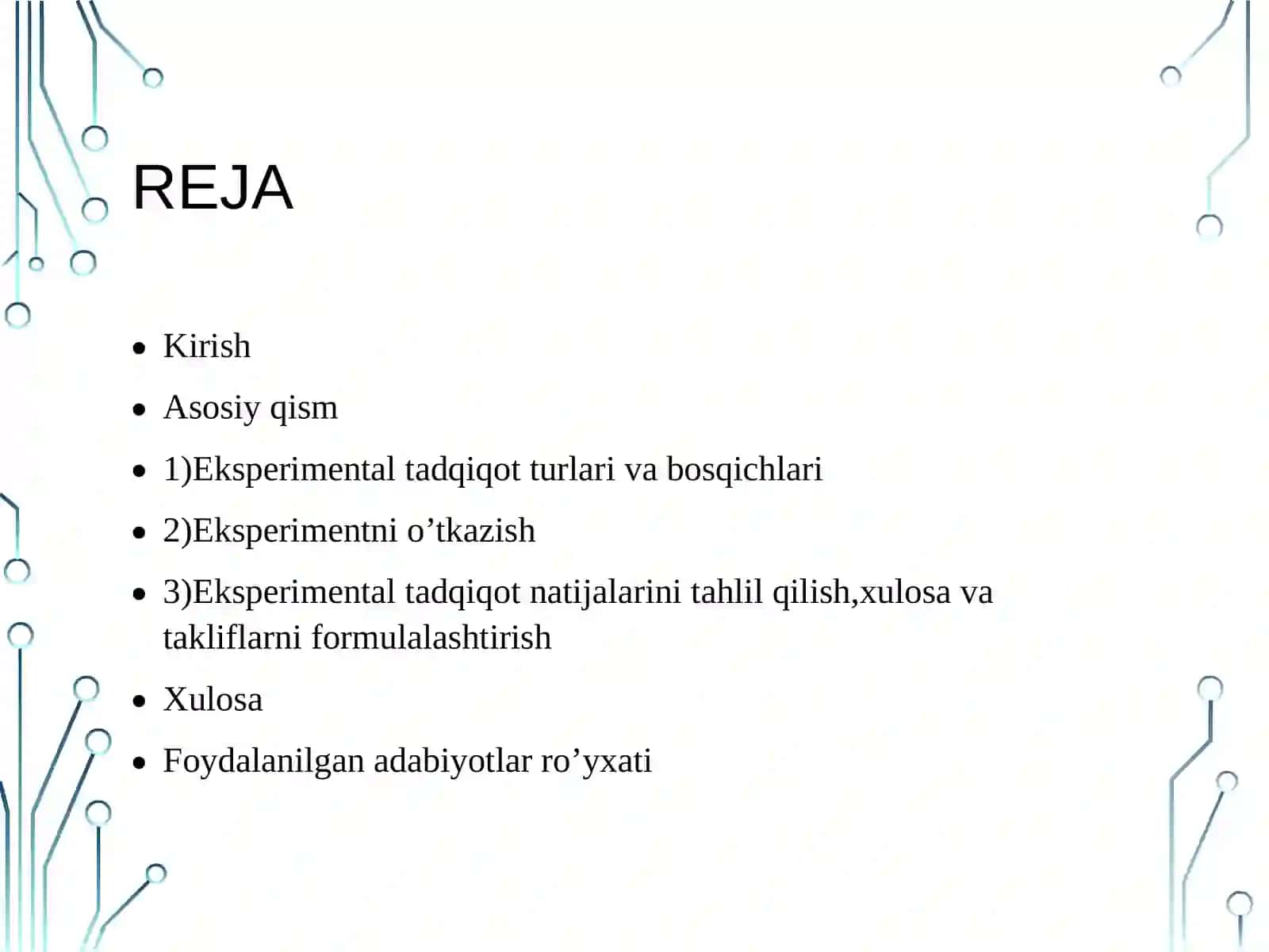 Tajribaviy tadqiqot natijalarini rasmiylashtirish 2