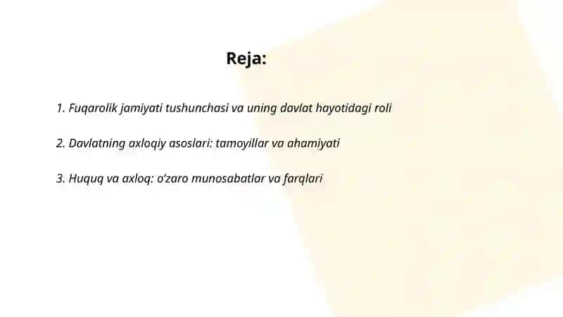 Fuqarolik jamiyati va Davlatning axloqiy asoslari huquq va etika 2