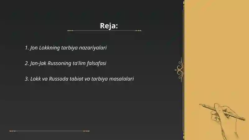 Jon Lokk va Jan-Jak Russolaming ilmiy merosida pedagogik qarashlari tahlili 2