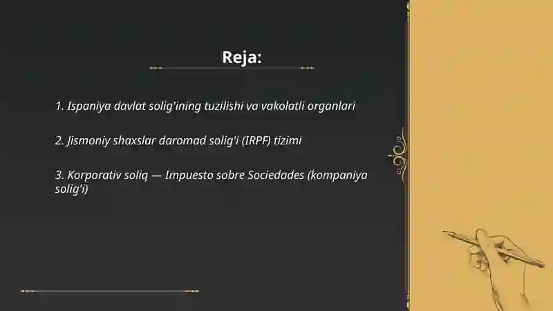 Ispaniya davlati solig'i 2