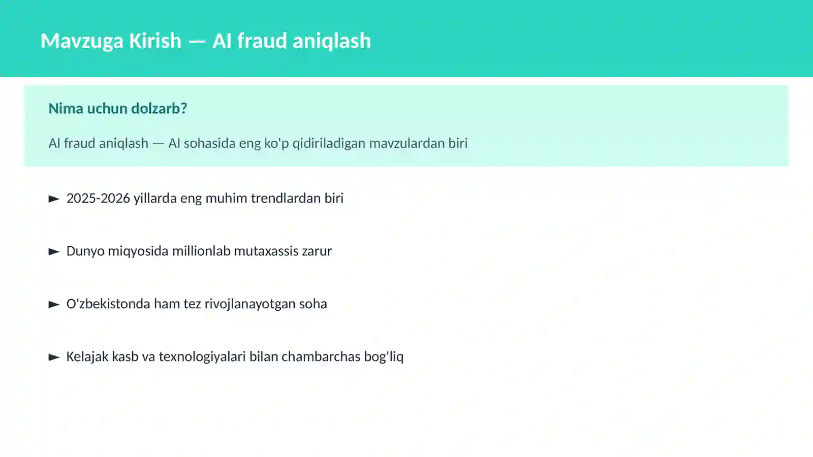 AI fraud aniqlash 2