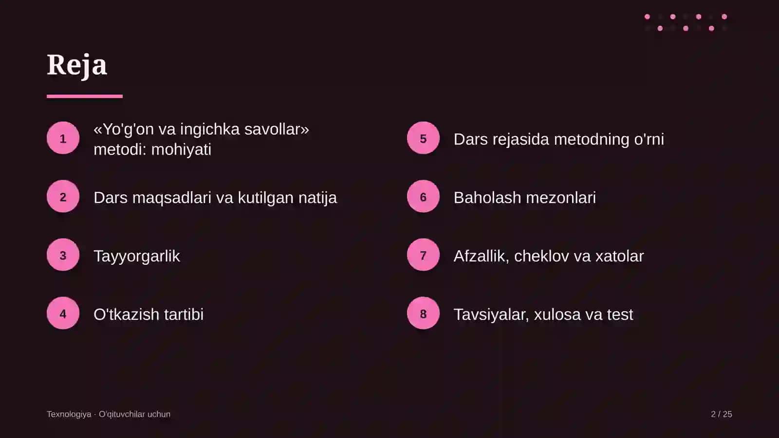 texnologiya darslarida yo'g'on va ingichka savollar metodidan foydalanish 5345 2