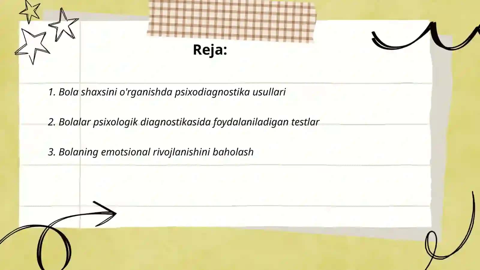 Bolaning bilish sohasining psixodiagnostikasi 2