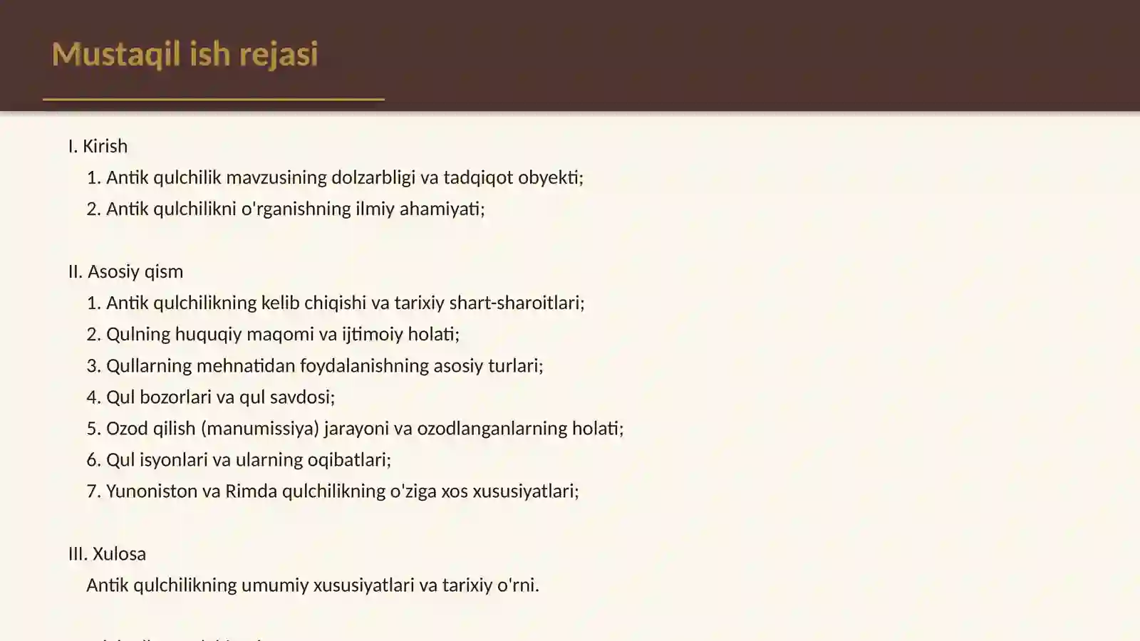 Antik qulchilik va uning o'ziga xos xususiyatlari 2