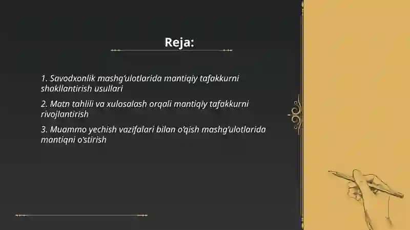 Savodxonlik mashg’ulotlarida mantiqiy tafakkurni rivojlantirish 2
