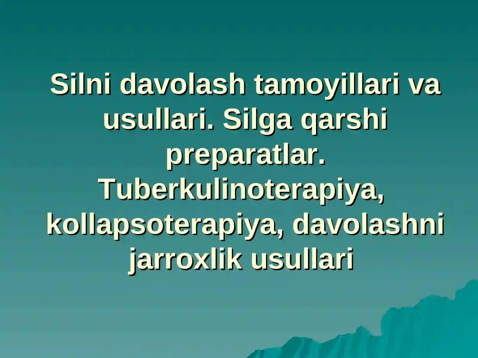 Tuberkulyoz profilaktikasi va davolash tamoyillari 2