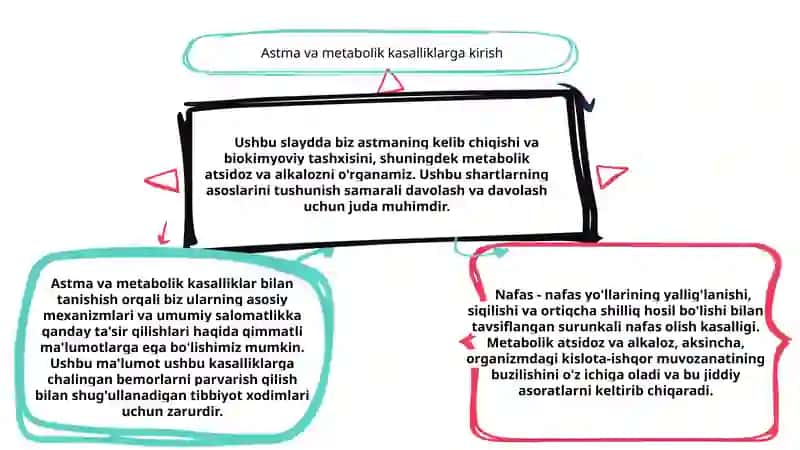 Nafas va metabolik atsidoz va alkalozlarni kelib chiqishi, biokimyoviy tashxisi 2