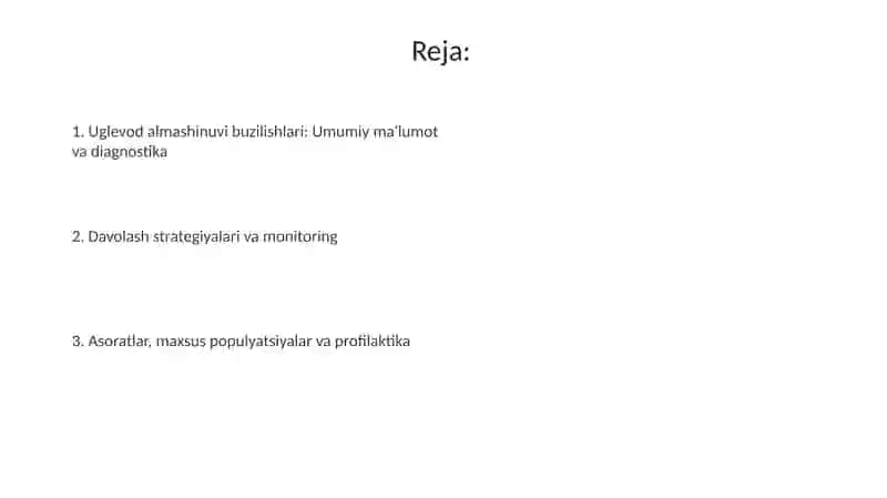 Uglevodlar almashinuvi buzilishlari: Umumiy ma'lumot va diagnostika 2