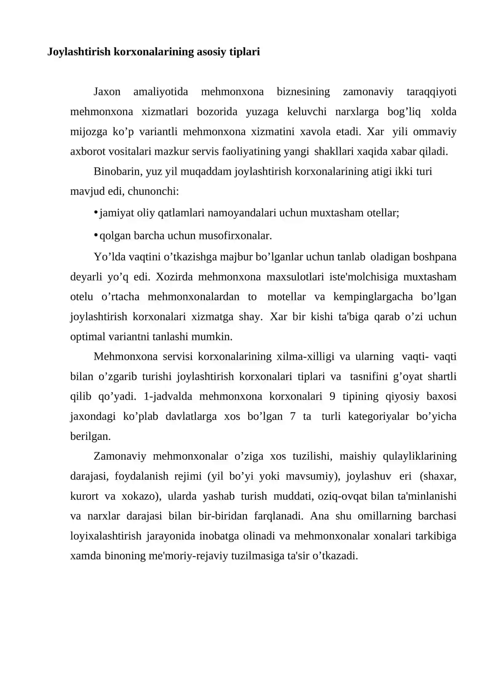 Joylashtirish korxonalarining asosiy tiplari 2