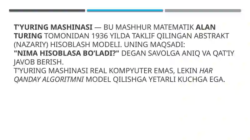 Tyuring mashinalar 2
