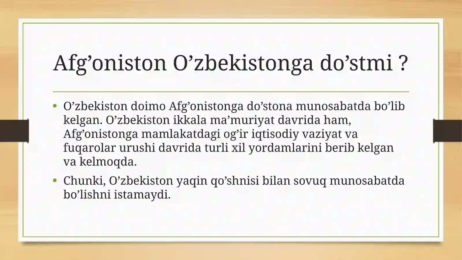Afg’onistonbilanchegarashdoshligimizkattaxatar(-mi?) 2