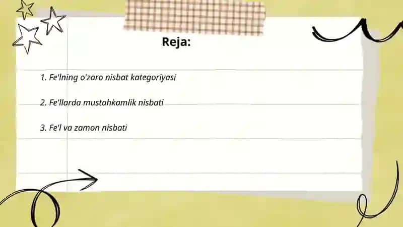 Fe'lning o'zaro nisbat kategoriyasi 2