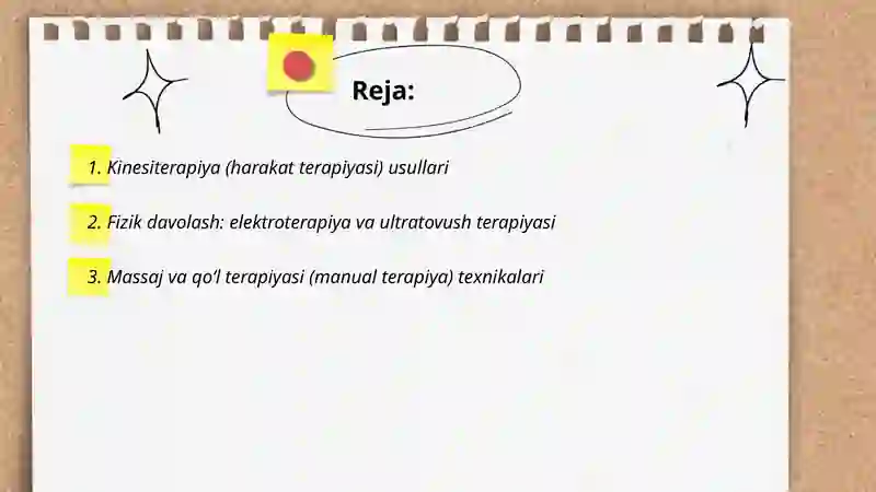 Tayanch-harakat apparati, asab tizimi kasalliklarida reabilitatsiya usullari 2