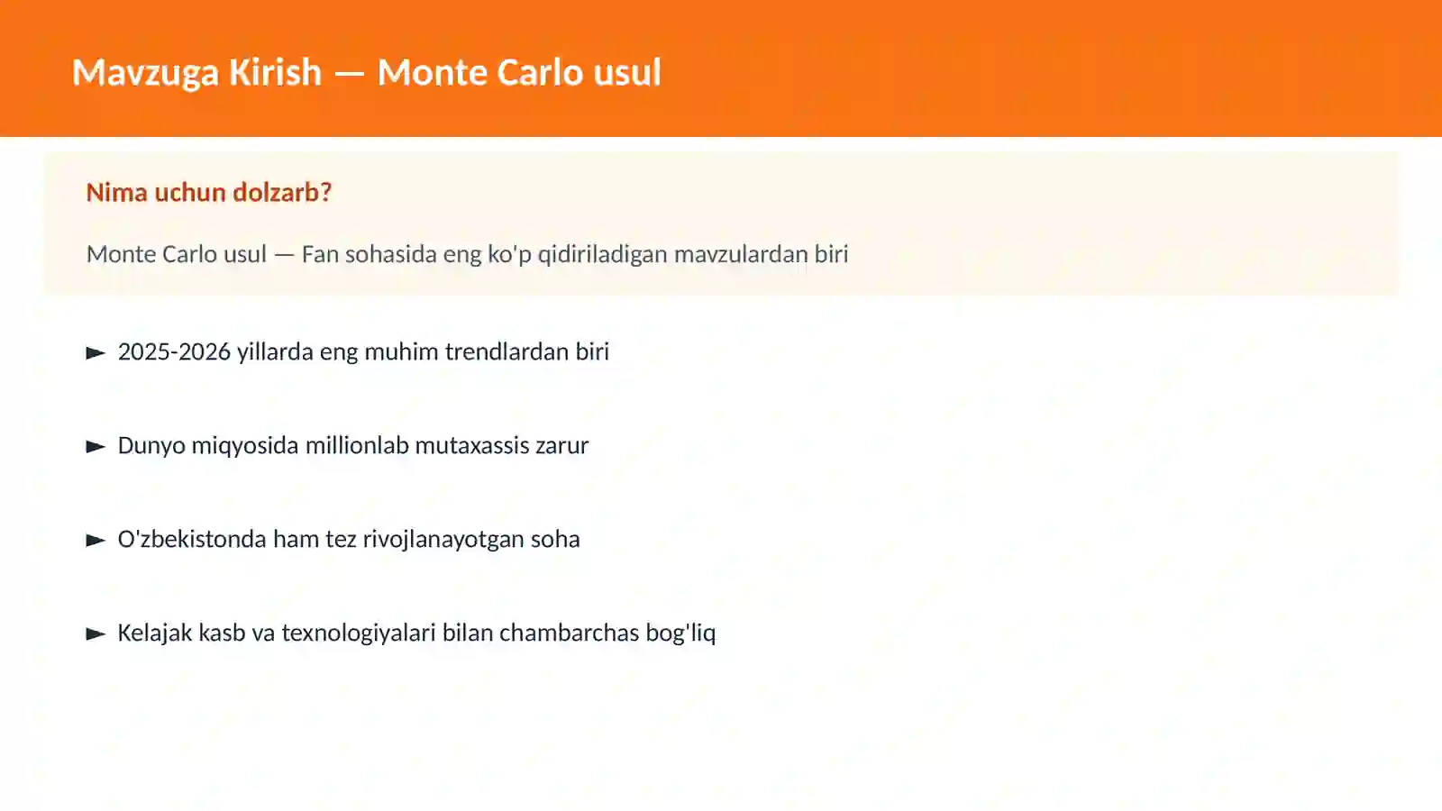 Monte Carlo usul 2