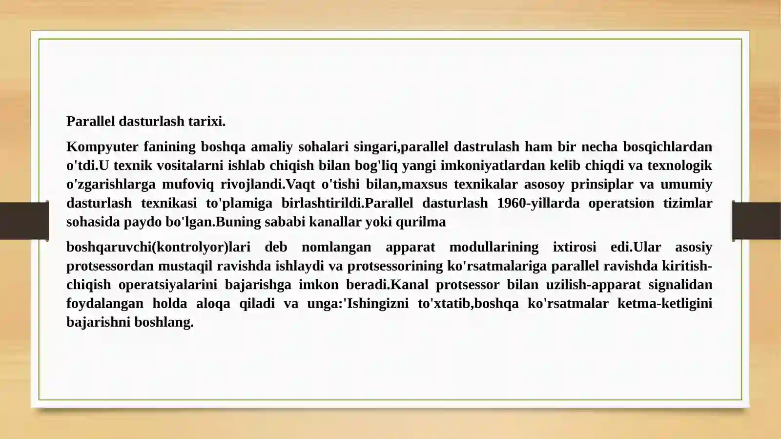 Parallel va sinxron dasturlash usullari 2