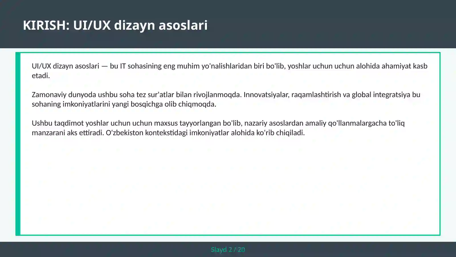 UI/UX DIZAYN ASOSLARI 2