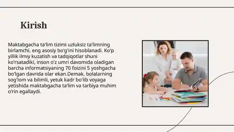 Xorijdagi Maktabgacha Ta'lim va Oilaviy Hamkorlikning Rivojlanishi Tarixi 2