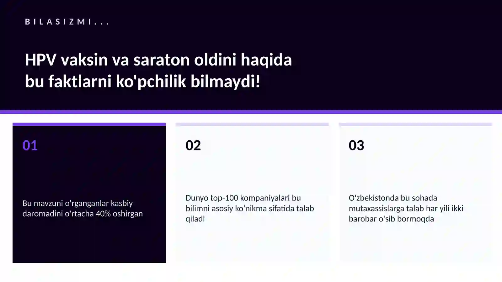 HPV vaksin va saraton oldini 2