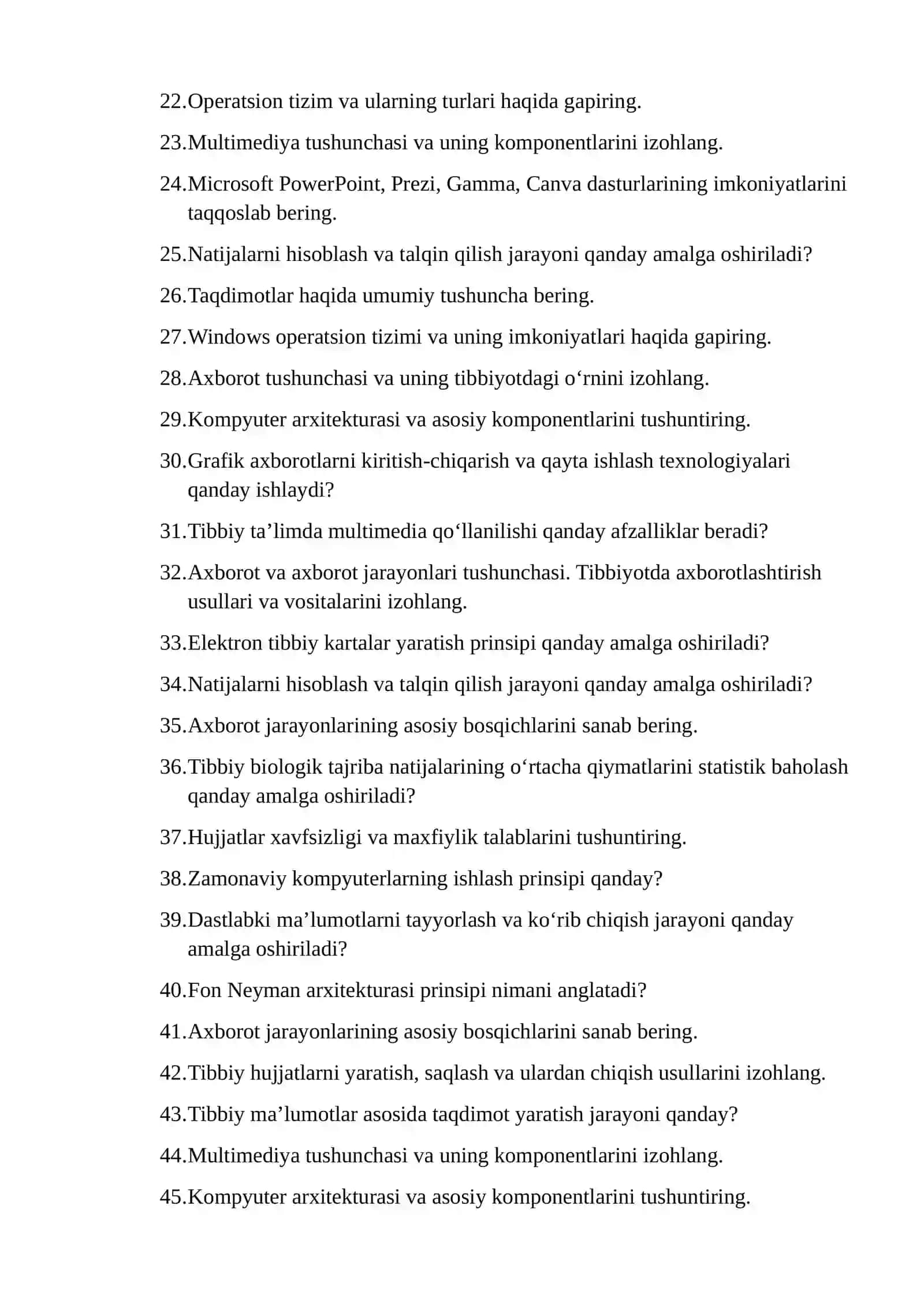 Tibbiyotda axborotlashtirish zaruriyati va maqsadlari 2