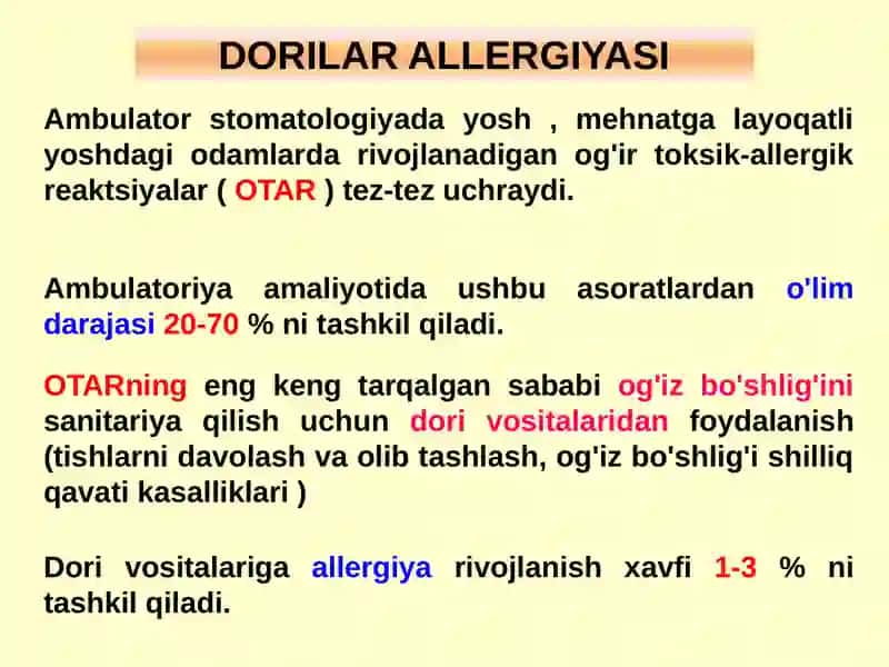 Dori allergiyasi 2