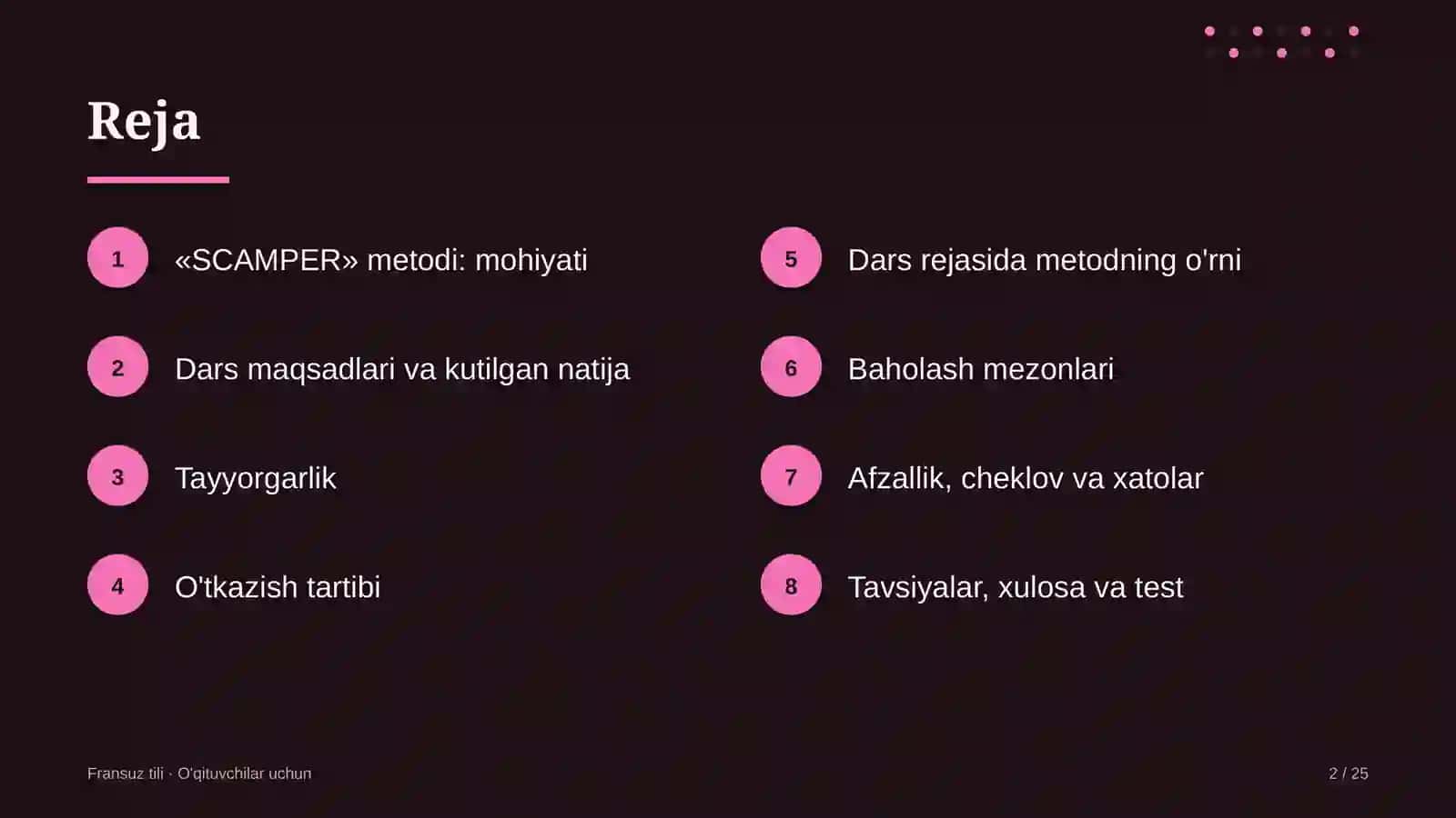 fransuz tili darslarida scamper metodidan foydalanish 2887 2