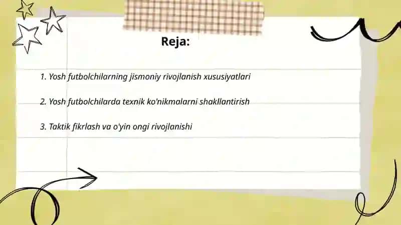 Yosh futbolchilarning tayyorlashni oʻziga xos xususiyatlari 2