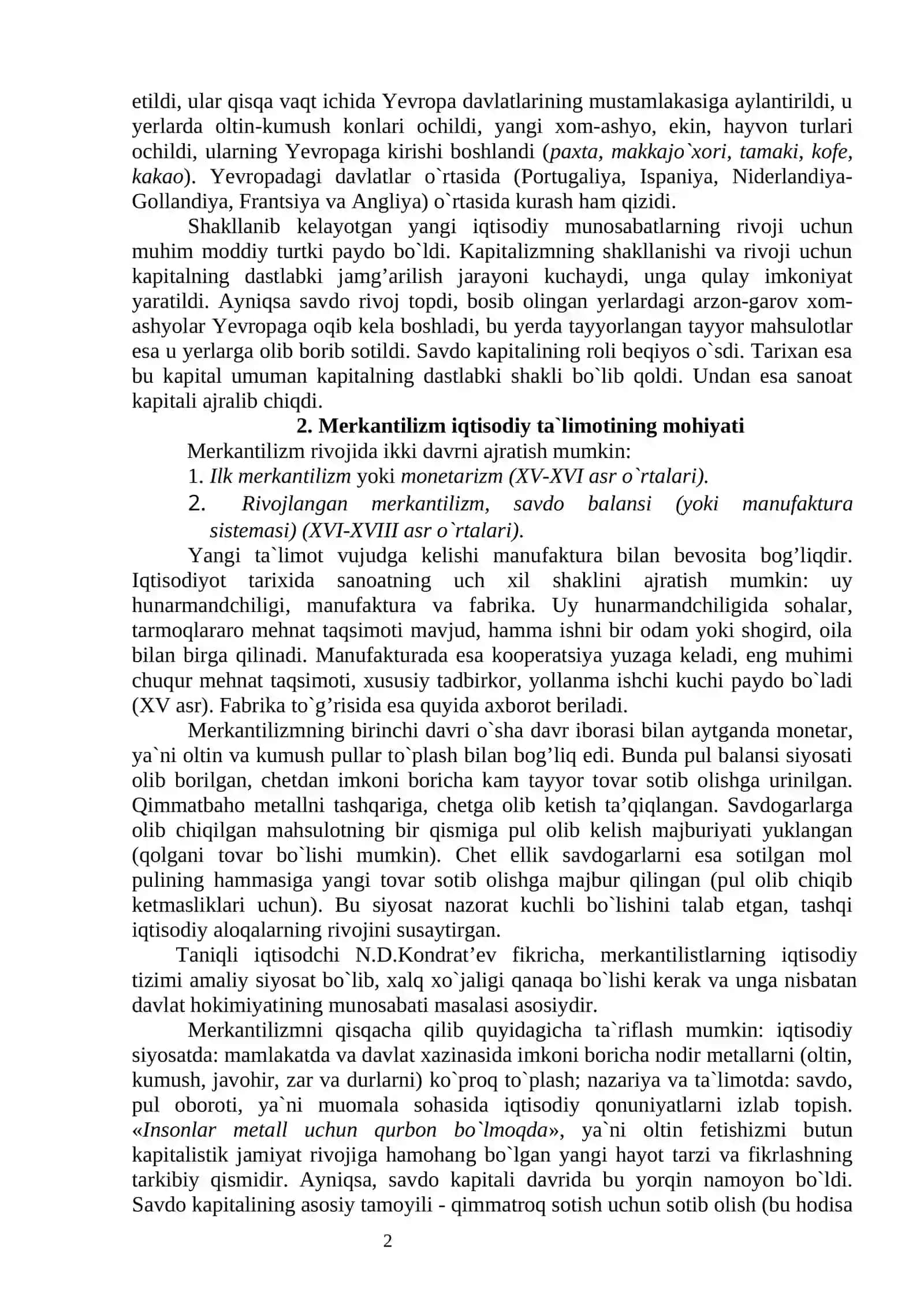 MERKANTILIZM IQTISODIY TA`LIMOTI 2