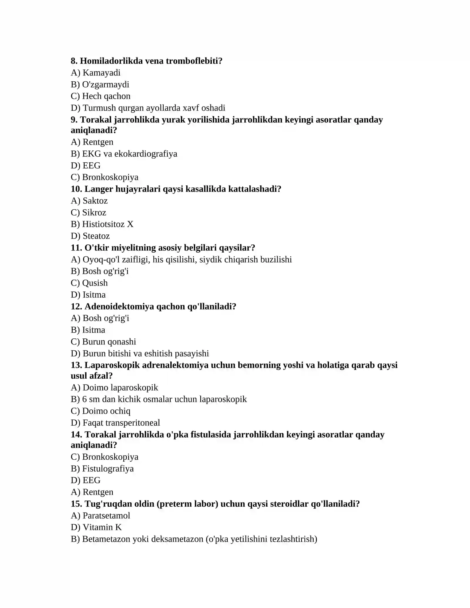 ARGOS mutaxassislik testlari 2