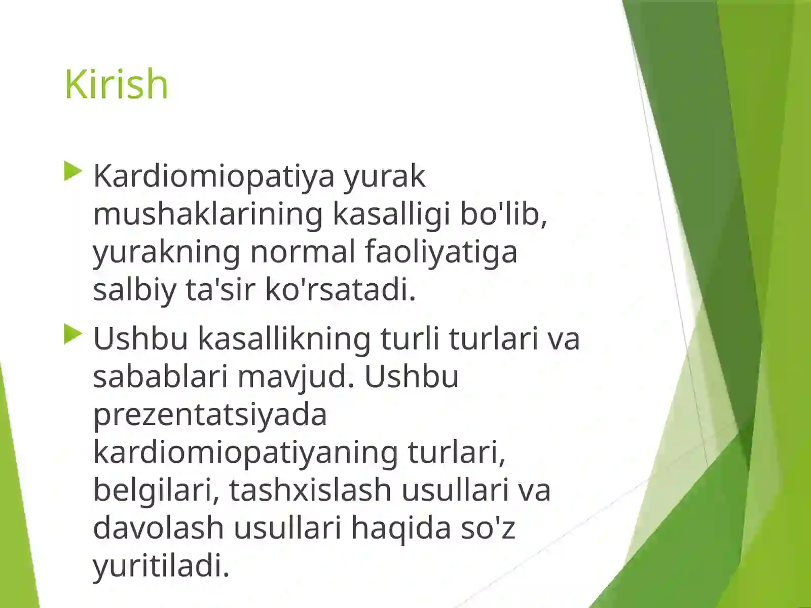 Kardiomiopatiya turlari 2