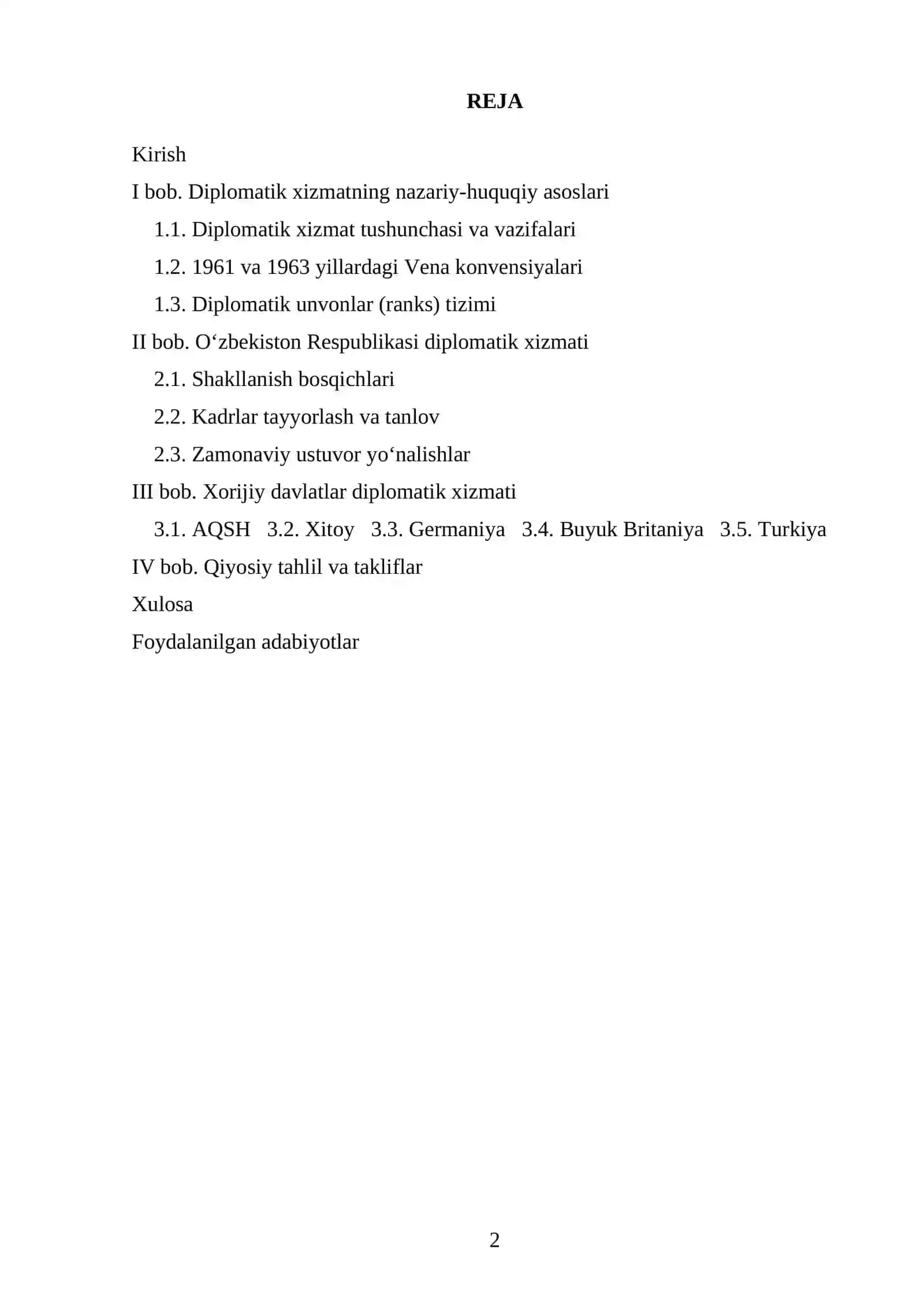 Diplomatik xizmati: qiyosiy-huquqiy tahlil 2