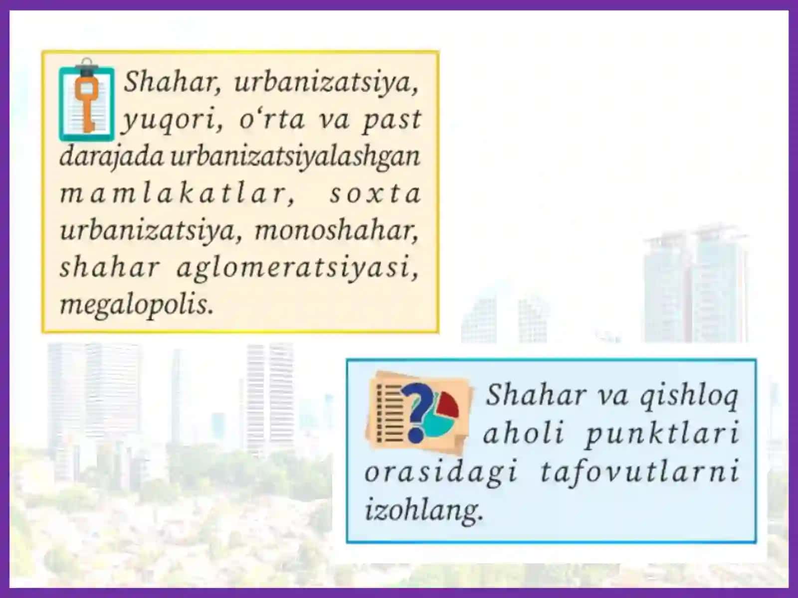 Jahon mamlakatlarining urbanizatsiyasi 2