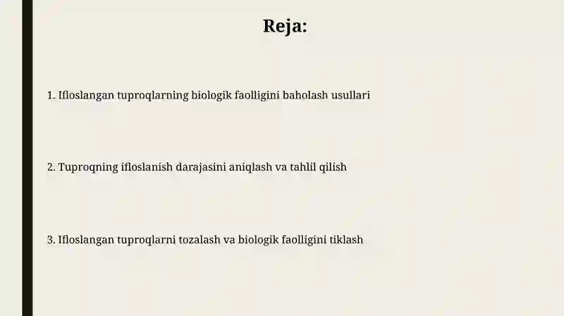 Ifloslangan tuproqlarning biologik faolligini oʻrganish va tahlil qilish 2