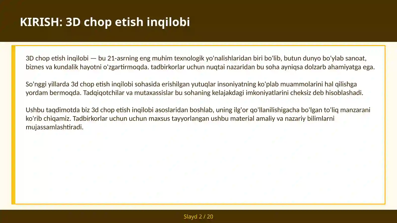3D CHOP ETISH INQILOBI 2