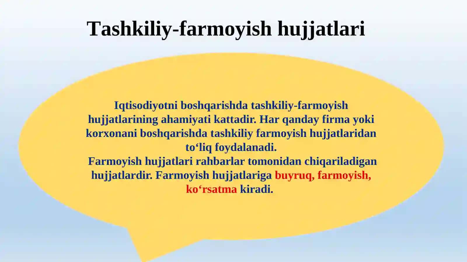 FARMOYISH HUJJATLARI VA ULARNING TURLARI 2