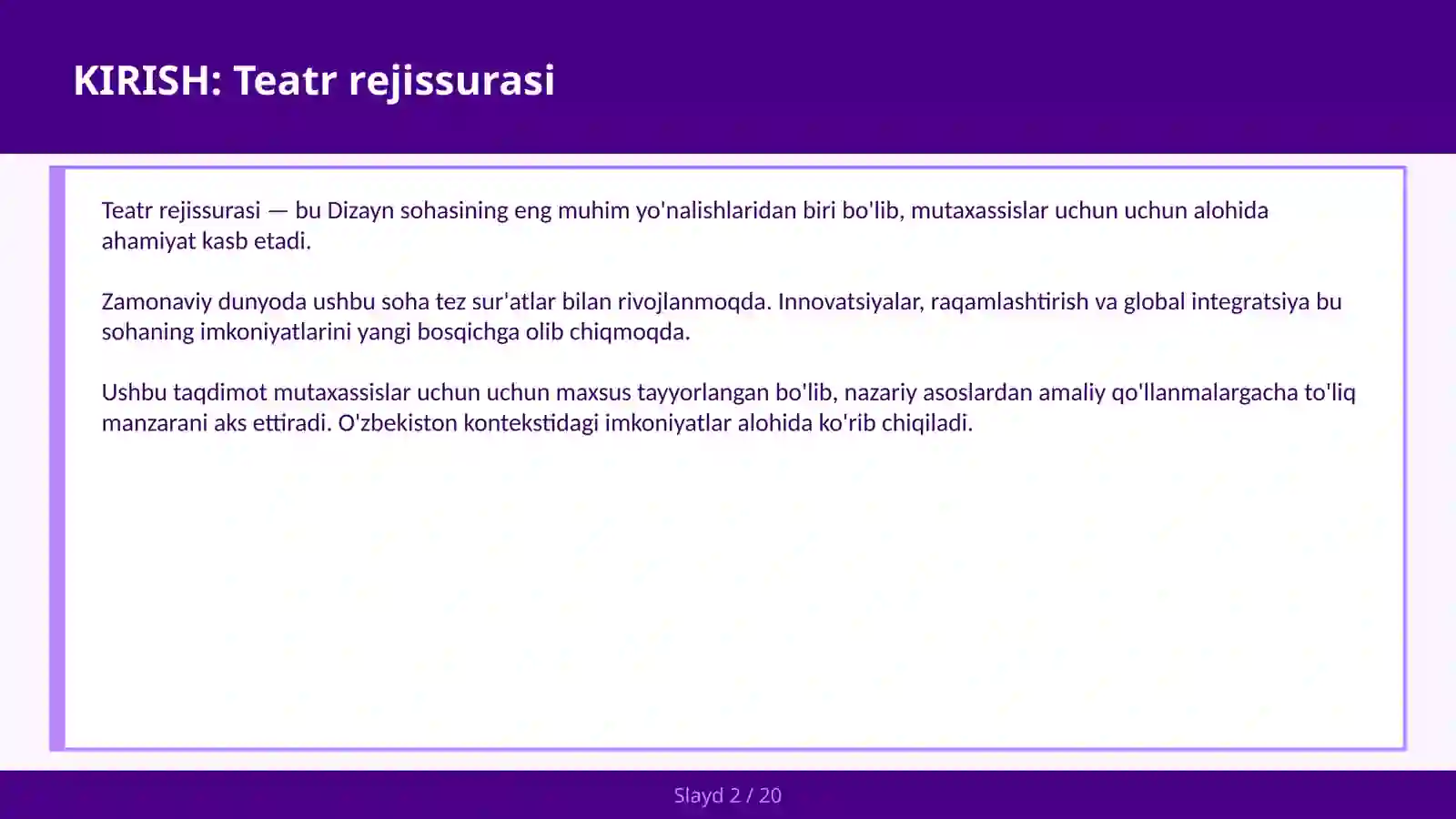 TEATR REJISSURASI 2