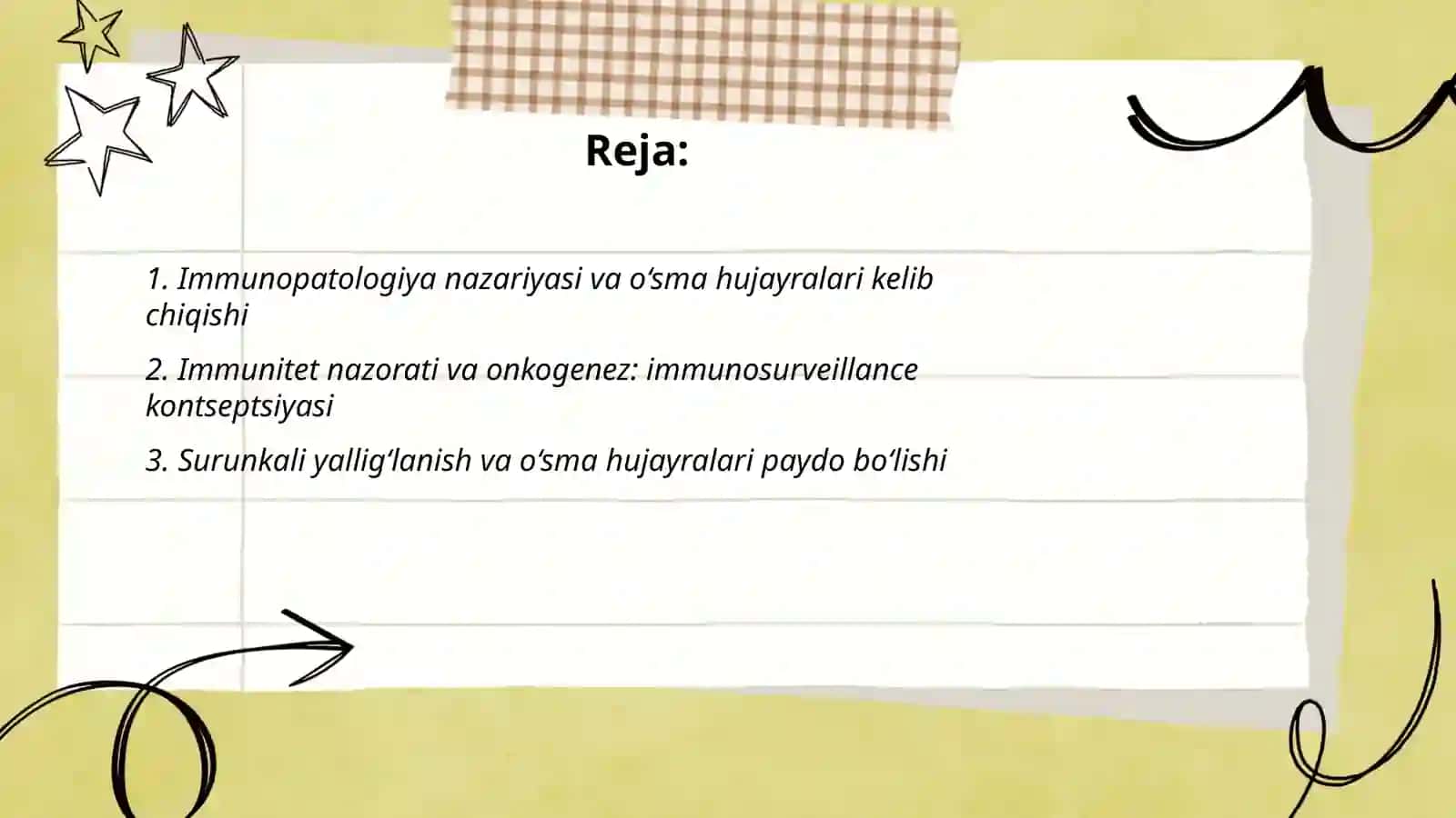 Immunopatologiya, uning o‘sma hujayralari kelib chiqishidagi ahamiyati 2