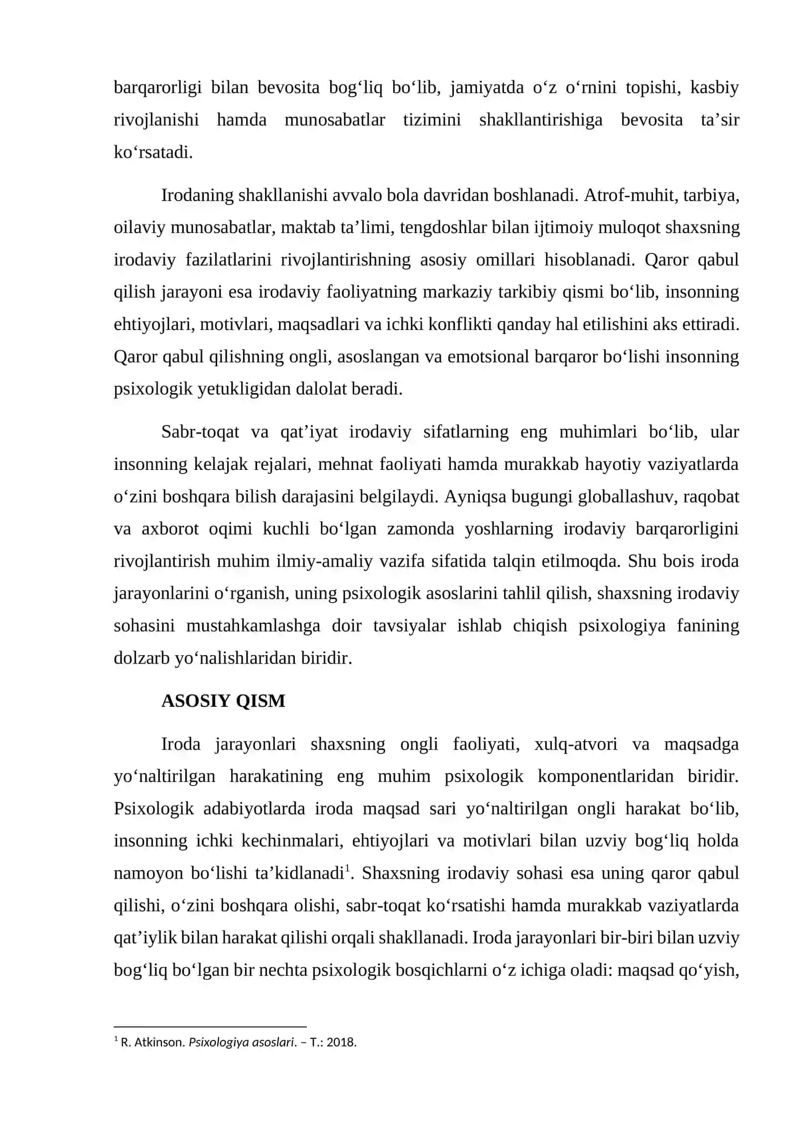 Iroda jarayonlari va shaxsning irodaviy sohasi 2