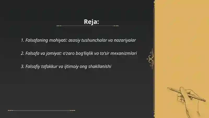 Falsafaning mohiyati va jamiyat hayotidagi oʻrni 2