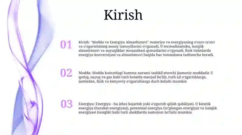 Modda Va Energiya Almashinuvi 2