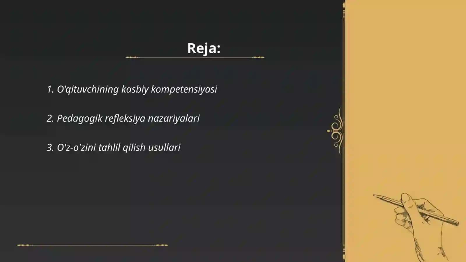 O'qituvchining kasbiy pedagogik refleksiya asosida o'z pedagogik mahorati imkoniyatlarini takomillashtirish 2