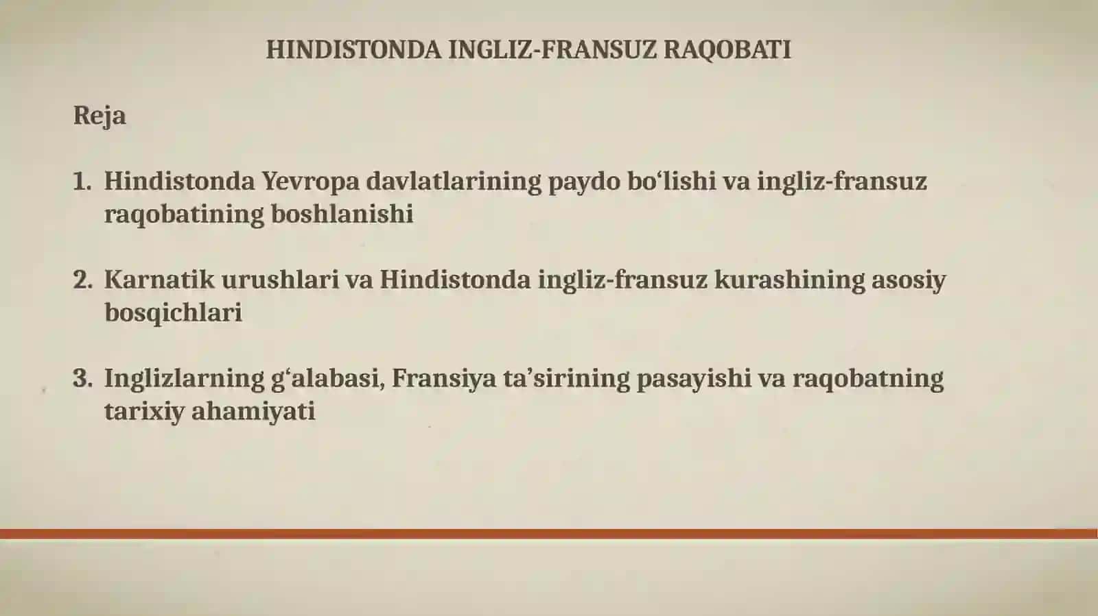 HINDISTONDA INGLIZ-FRANSUZ RAQOBATI 2