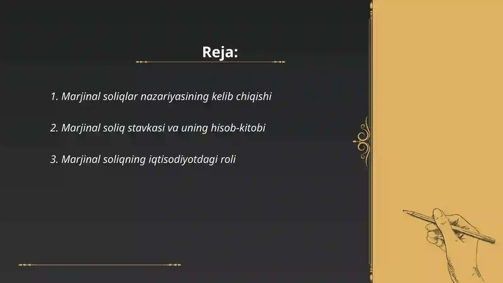 Marjinal taxlilning mazmuni va ahamiyati 2